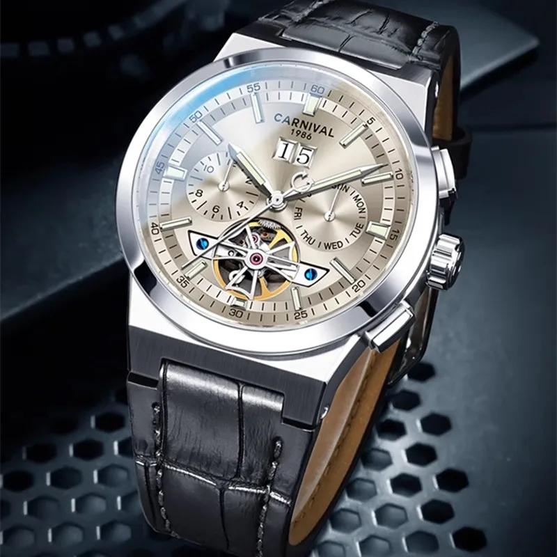 Montre Homme CARNIVAL Mechanical Business Watch for Men Brand Luxury Mens Automatic Wrist Watches 50M Waterproof 2026 Man Reloj
