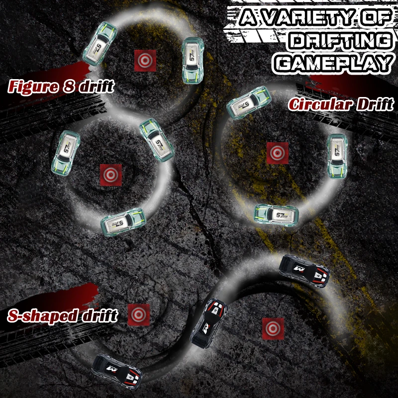 سيارة دريفت رباعية الدفع بمقياس 1:64 |   مناسب للعب في الداخل والخارج، مثالي لمفاجآت أعياد الميلاد وعشاق السباقات