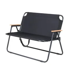 Outdoor chair Double folding self-drive Camping Barbecue Fishing picnic Leisure Chair Double Chair Portable simple light back pi