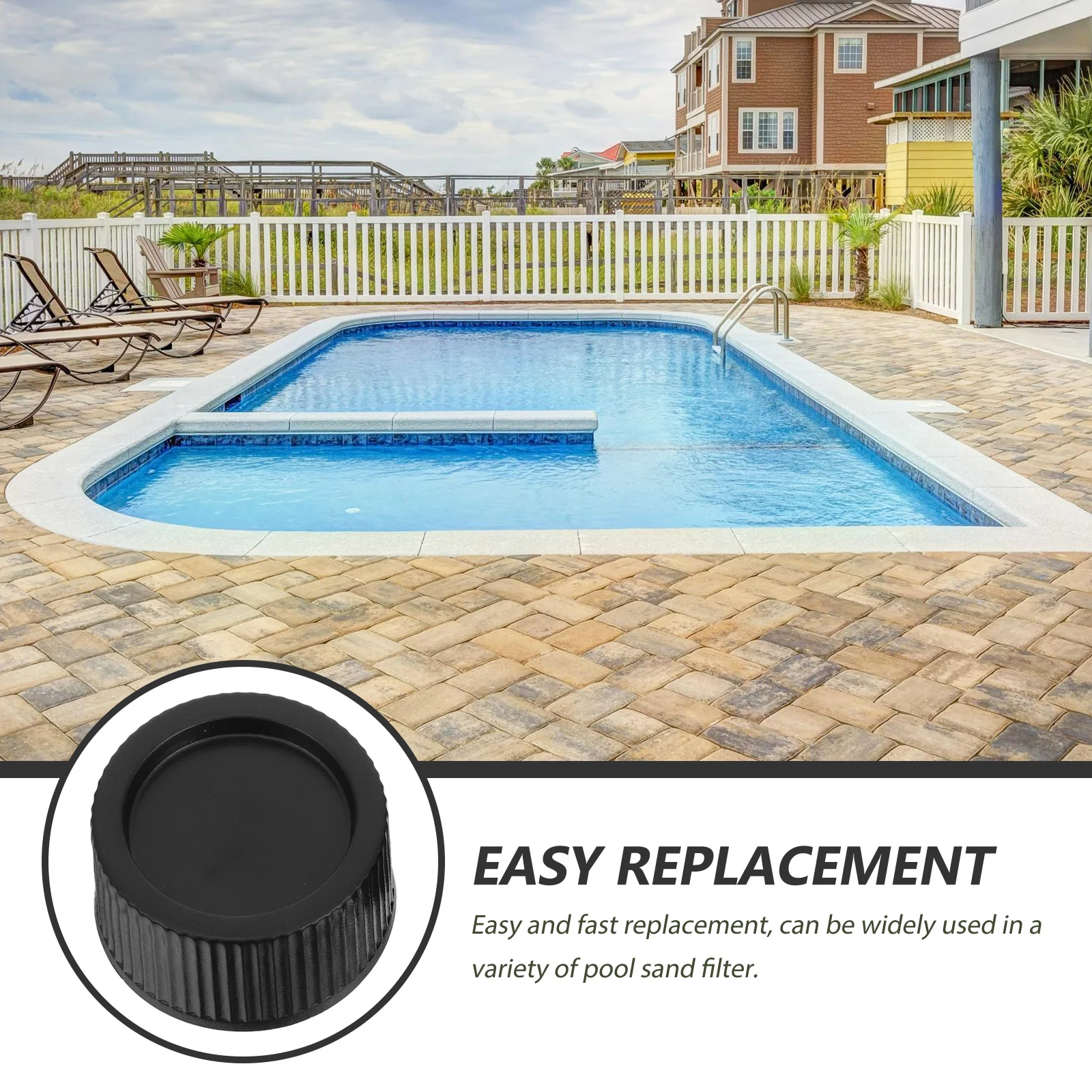 

2Pcs Swimming Pool Sand Filter Drain Cap Long-Lasting Spa Filter Part Leak-Proof Design Easy Install Replacement for Pool
