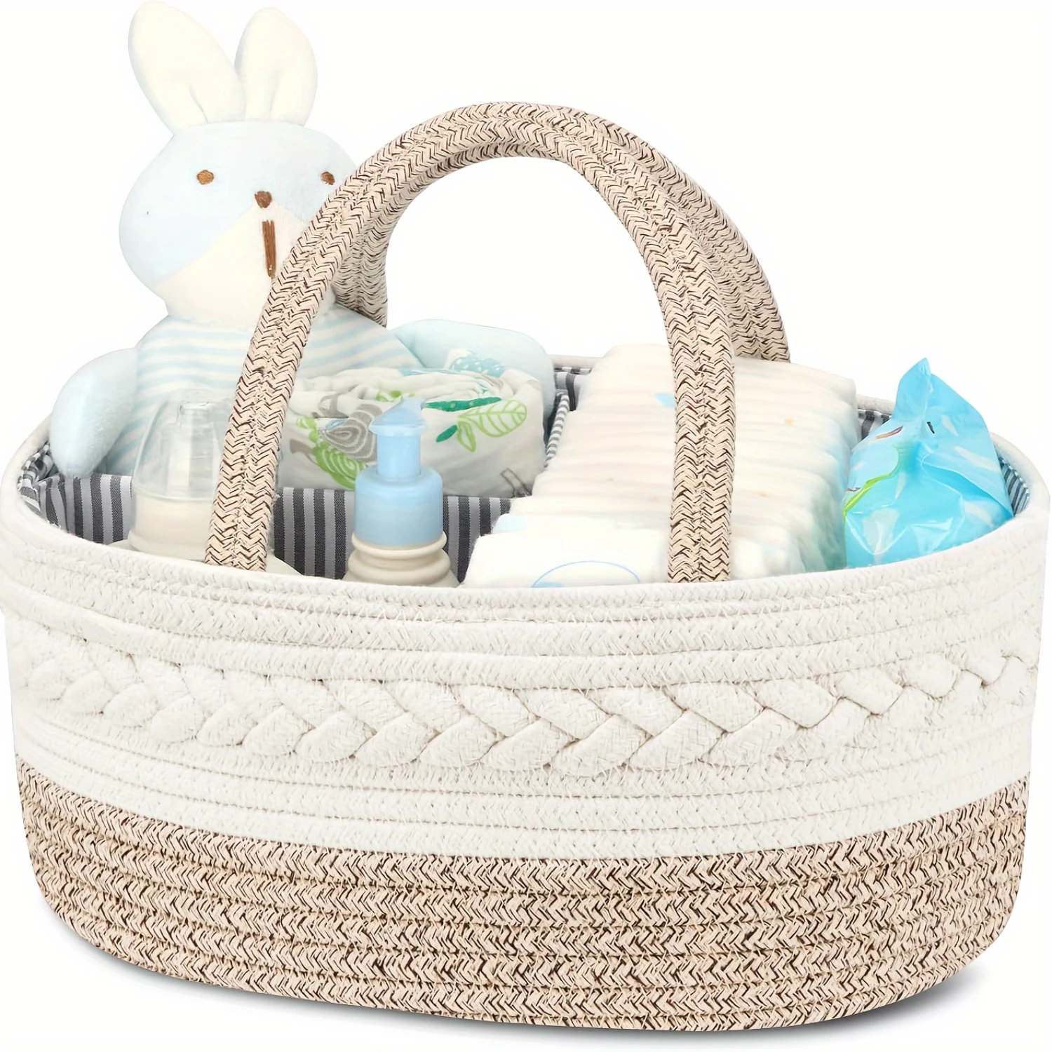 Elegant Diaper Caddy - Stylish & Portable Solution for Nursery and Bedroom Decor