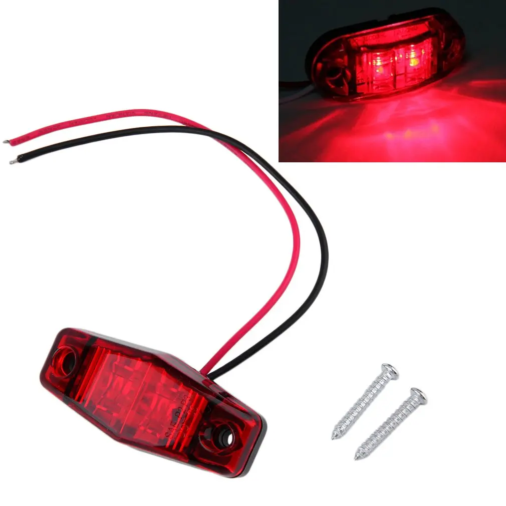 Hot1 pc LED Trailer Truck 2 Diode 1x2.5 Surface Clearance Side Marker Light Submersible Width lamp Clearance Lamp Car Styling