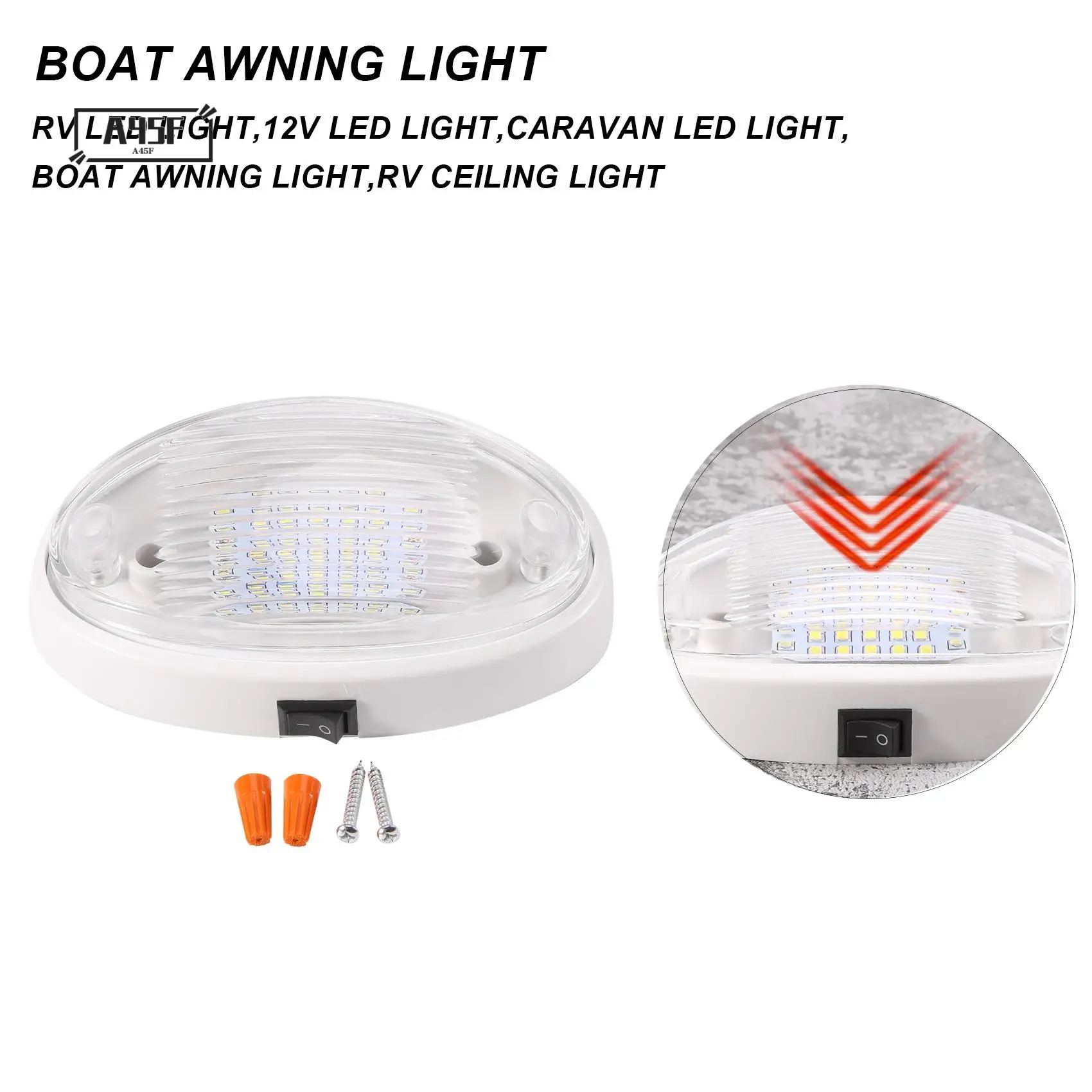 A45F-12V luz LED con interruptor caravana autocaravana barco toldo anexo túnel bota