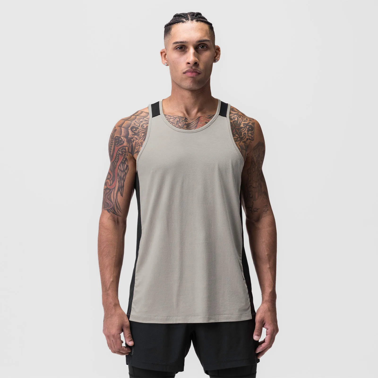 2023 New Men Tank top Gym Mesh splice Workout Fitness Bodybuilding sleeveless shirt clothing Sports Singlet vest men Undershirt