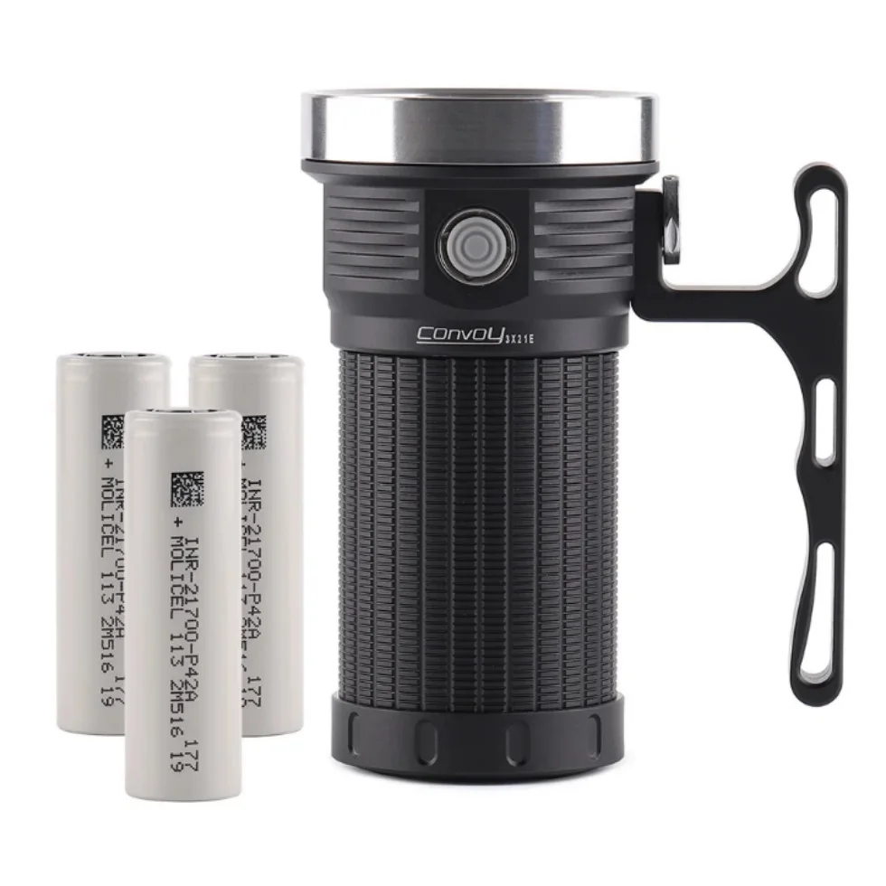 Convoy High Performance Power LED Flashlight 12000 Lumens Rechargeable Tactical Torch by 21700 Battery for Camping,Hiking