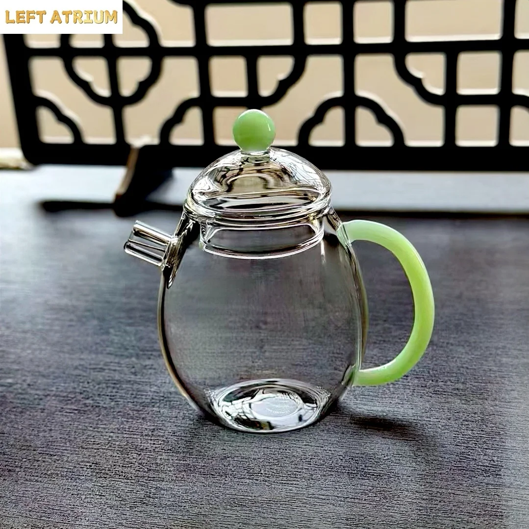 

Exquisite 120ml Small Capacity Heat Resistant Glass Teapot With Filter One Person Brewing Puer Oolong Tea Pot Tea Maker Teaset