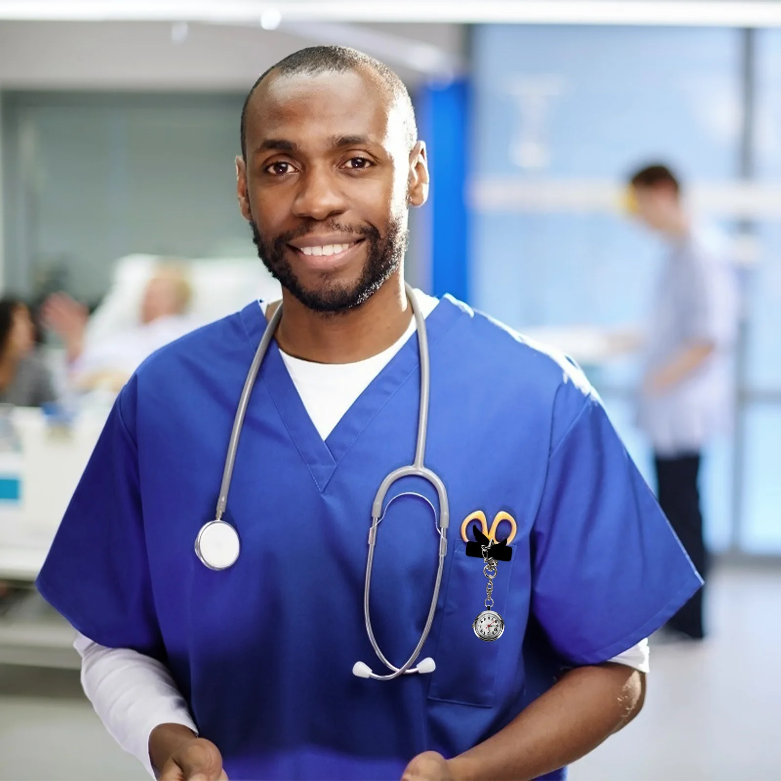 Orologio da tasca per infermiera Pratica clip per spilla sospesa in lega Leggero Durevole Comodo orologio da taschino per infermiera per uso ospedaliero