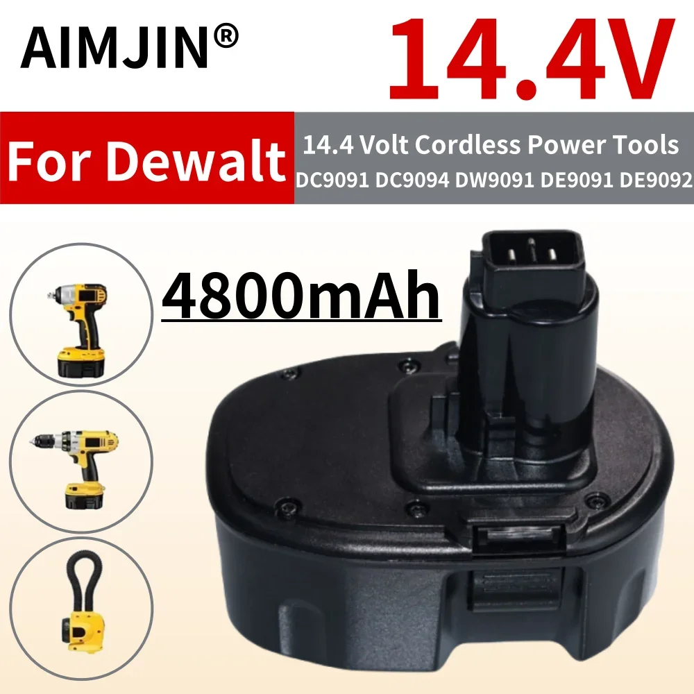 For Dewalt 14.4V 4800mAh Cordless Power Tools DW9091 DW9094 DC9091 DE9091 DE9092  Ni-MH Replacement Battery