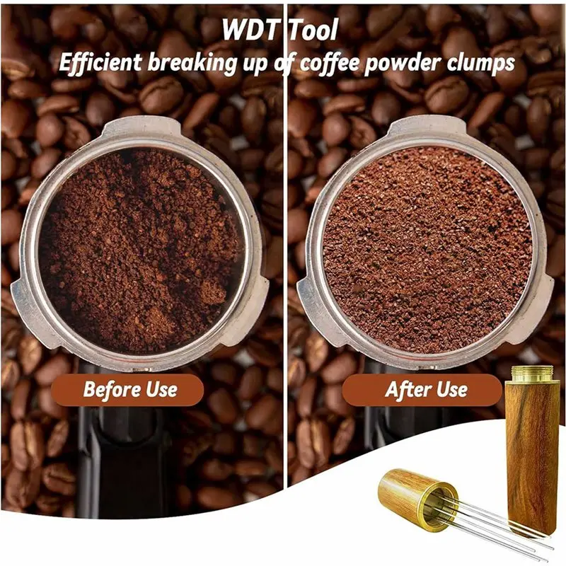 SYW-5X Coffee Espresso Tamper 51Mm With WDT Tool Calibrated Spring Loaded, With Silicone Mat, For Espresso Coffee Machine