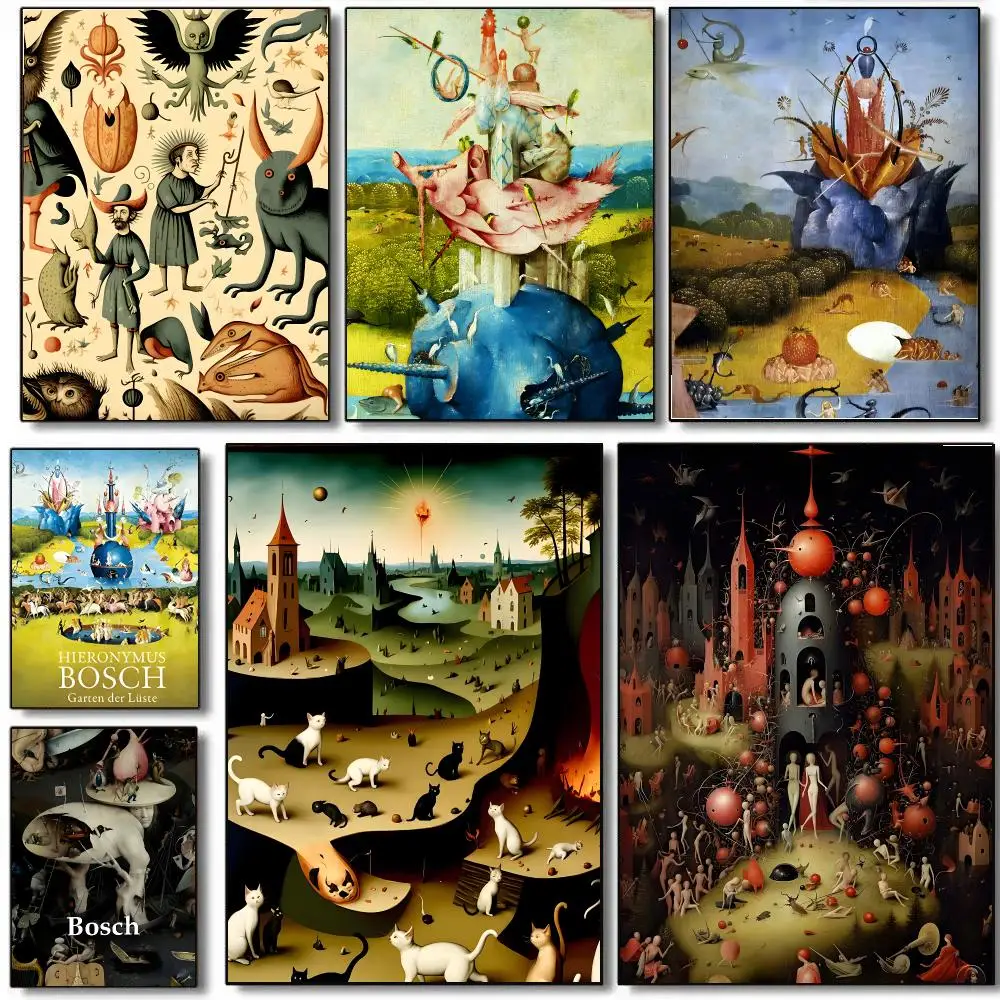 Artist H-Hieronymus Bosch Poster Decorative Wall Art Stickers Mural for Home Living Room Hallway Decor Gift