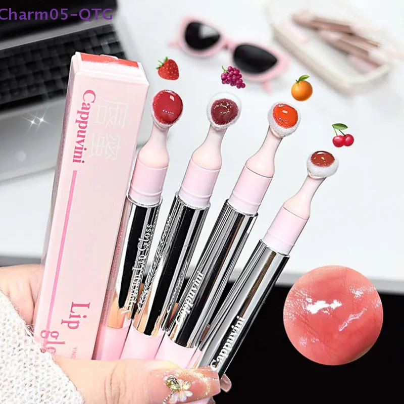 Cappuvini Fluffy Velvet Soft Lip Glaze Liquid Lipstick Cream Nude Matte Mirror Lip Gloss Waterproof Long Lasting Cheek Lip Tint