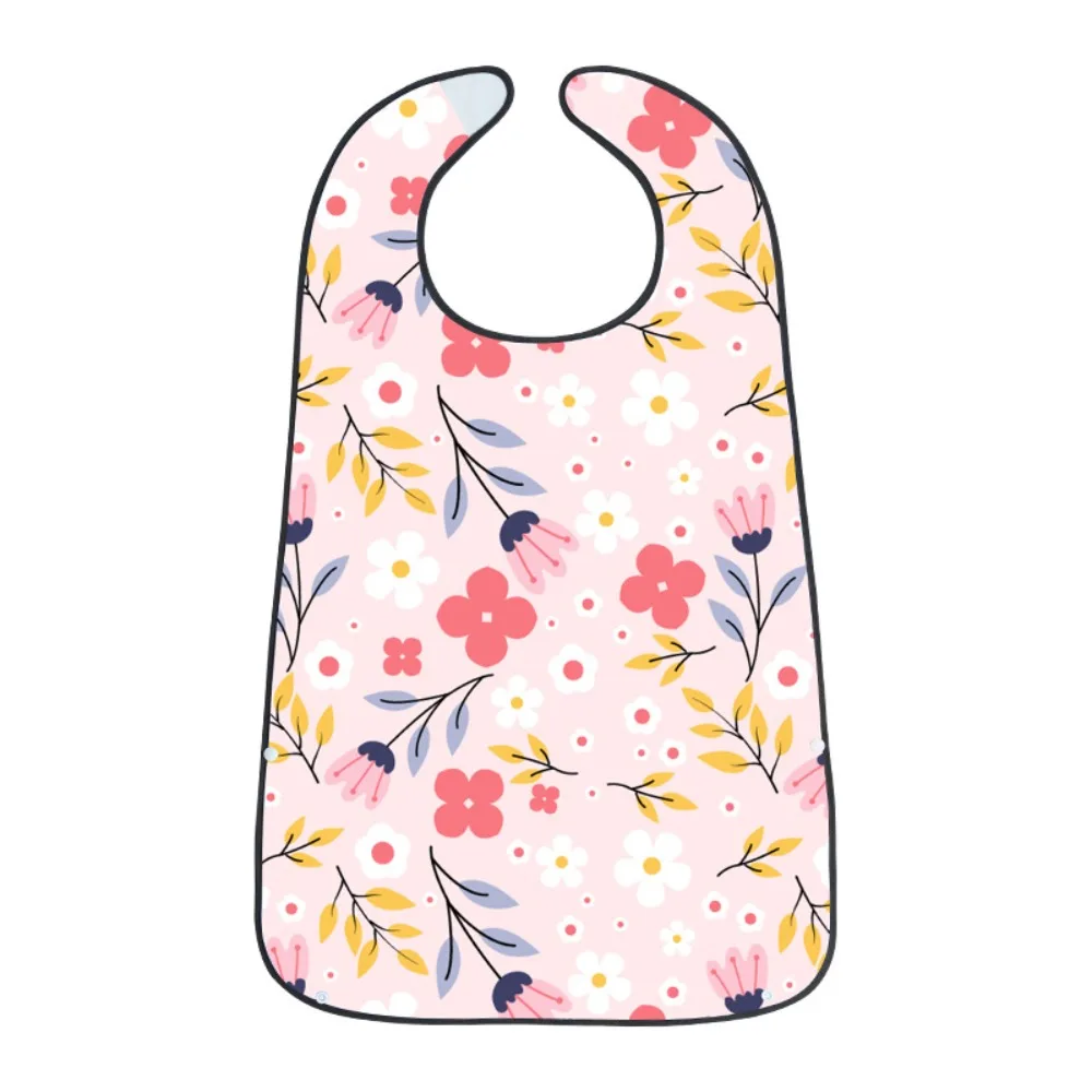 Reusable Adult Bibs for Eating Large Waterproof Senior Citizens Feeding Bibs Washable with Crumb Catcher Clothing Protector