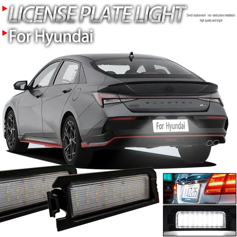 2Pcs Canbus Car LED Number License Plate Lights Lamps For Hyundai Elantra GT Sonata Veloster i30 N i30N PD PDE i30 Fastback N PD