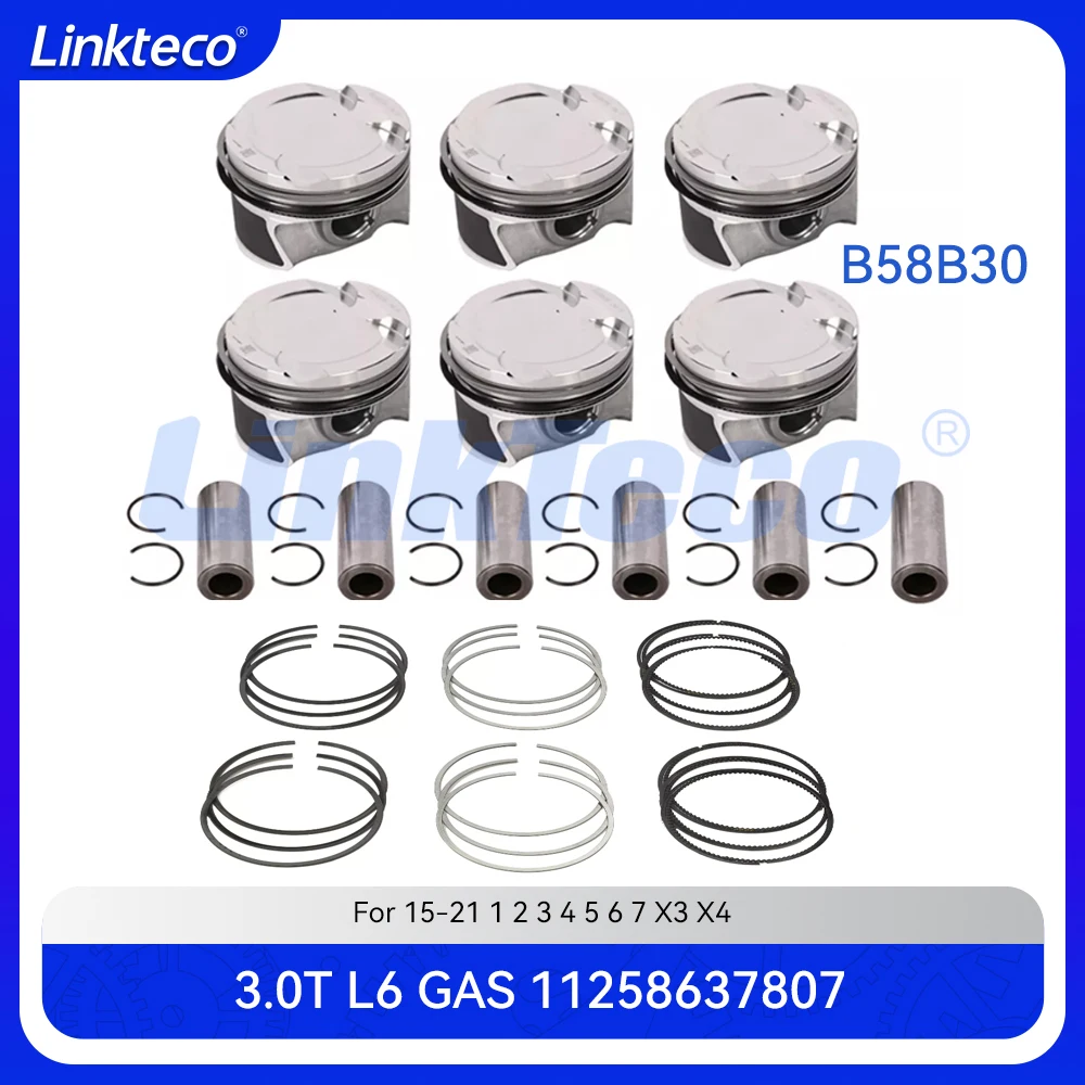 Engine part STD 11:1 Pistons & rings Set Fit 3.0 T B58B30 For 15-21 3.0T BMW M140i M240i 340i 440i 540i 640i X3 X4 11258637807