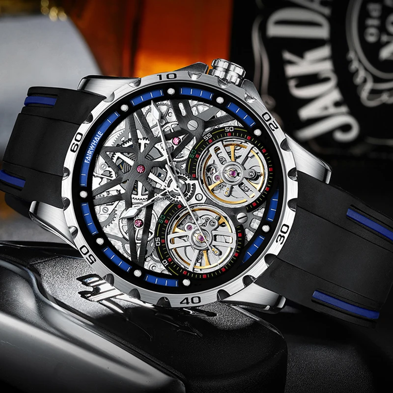 

Mark Fairwhale 6210 Brand Luxury Watch for Men Sports Rubber Strap Waterproof Fashion Automatic Mechanical Watches Mens