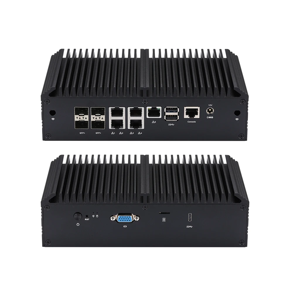 Qotom Mini PC Q20300G9-S10 Atom C3558R C3758R C3758 C3808 con supporto per Computer 5x2.5G LAN 4x SFP + AES-NI 5G