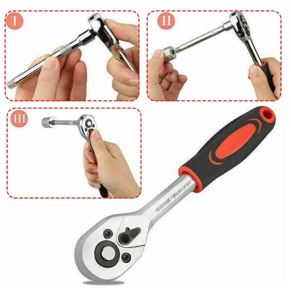 

216pcs Ratchet Torque Wrench Wrenches Hand Tools Socket Wrench Spanner Tools Box for Tool Set