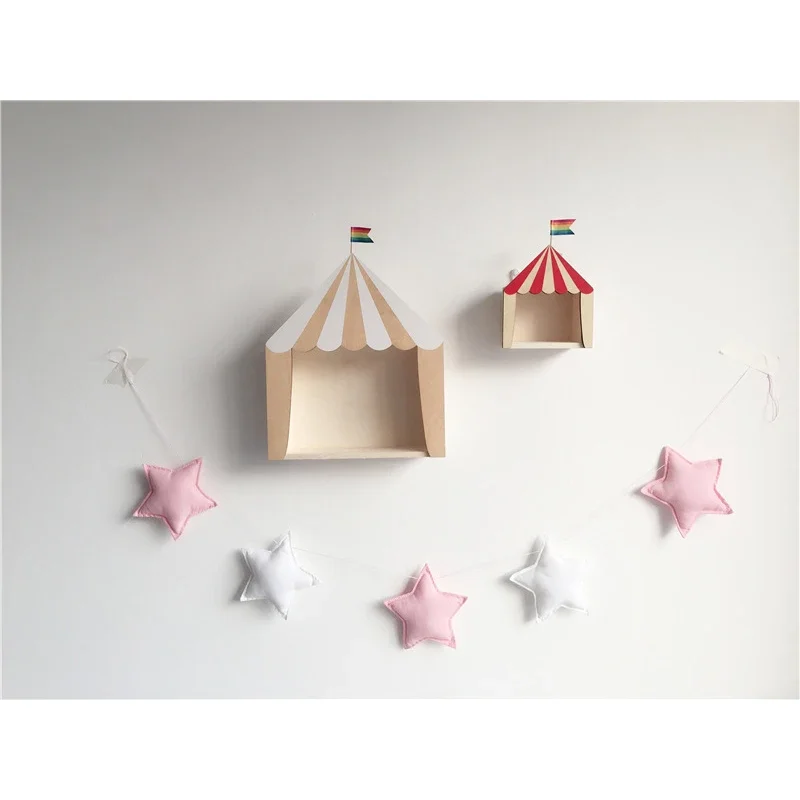 Wood House Shape Storage Shelves Nordic Style Wall Shelf Home Decoration Ornaments Children Room Decor Floating Shelves for Wall