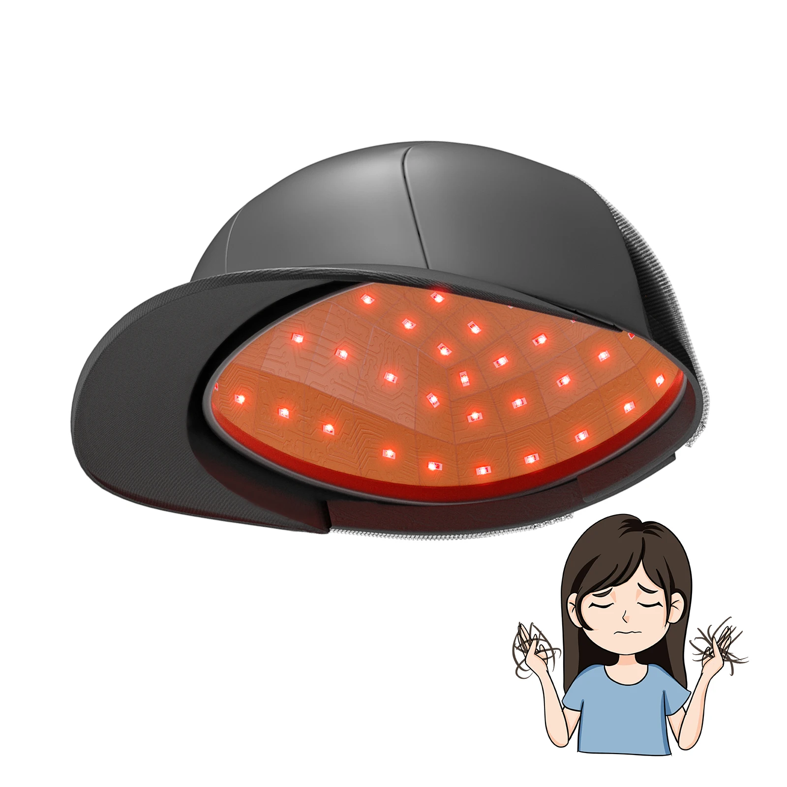 

650nm lllt hair growth cap red light therapy cap 96 diode hair loss treatment device for home use