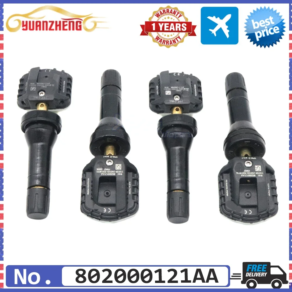 New 802000121AA Tire Pressure Monitoring Sensor TPMS For Chery Tiggo 3X 5X 7 8 9 ARRIZO 5 GX Exploration 06 2019-2024 433MHz