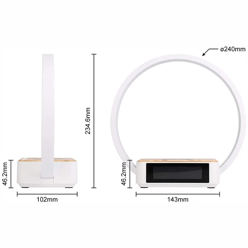 Imagem -06 - sem Fio Recarregável Touch Bedside Lamp em Despertador Telefone Celular Pode Ser Carregado para o Quarto