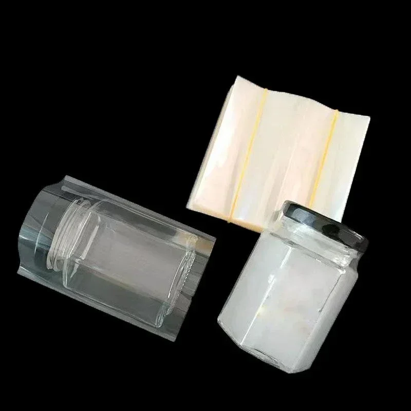 200pcs Glass Bottle Full Package Heat Shrink Sleeve Sealing Film for Hexagonal Bottles PVC Moisture Proof  Heat Sealing Film