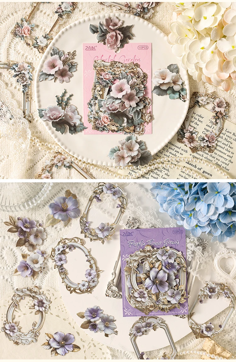Journal GO Scrapbooking DIY 3D-Aufkleber, Blumenalbum, Journaling-Zubehör, Hobby-Album, Karte, DIY, florale Aufkleber, 10 Stück – Detail 8