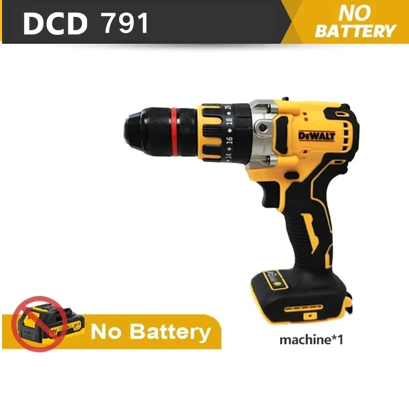 DEWALT 컴팩트 무선 드릴 드라이버, 브러시리스 모터, 전기 드릴 스크루드라이버, 가정용 충전식 전동 공구, DCD791, 18V