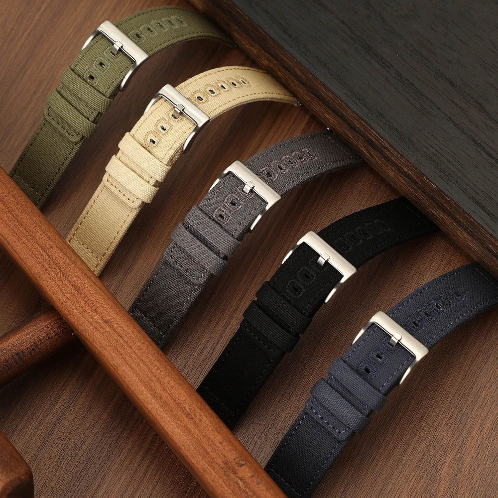 18mm 19mm 20mm 22mm Genuine Nylon Watch Band Quick Release Strap Vintage Weave Bracelet for Men Women Replacement Wristband