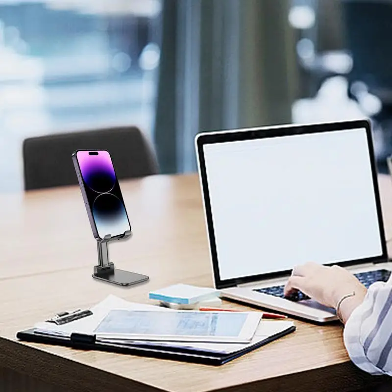 Foldable Phone Stand Desktop Cradle Phone Stand Holder Collapsible Phone Stand Adjustable Cradle Cell Phone Stands Folding