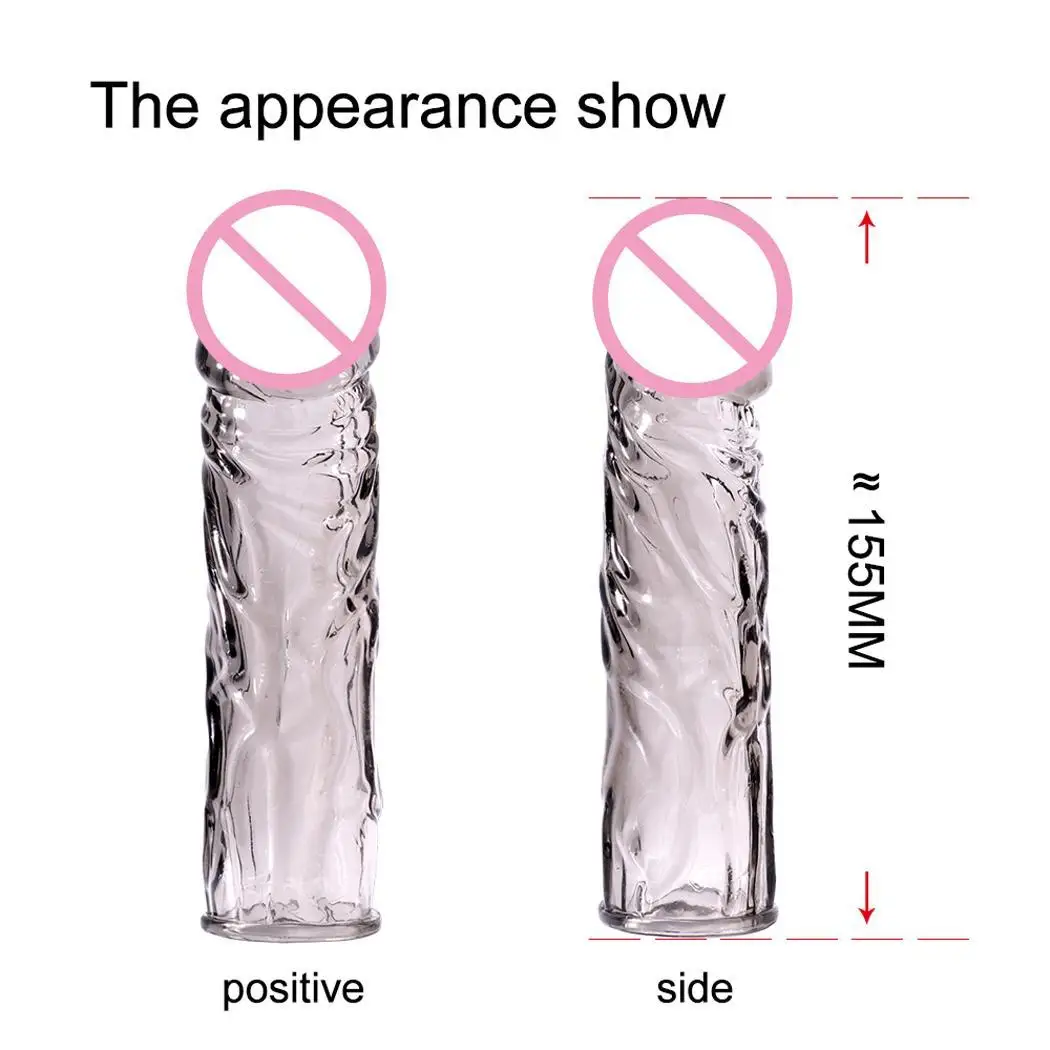 Delay Spray Clit Penis Extensions Condom Sleeve Male Enlargement Massager Cock Ring Cover Adult Sex Toys Penis Cock Ring
