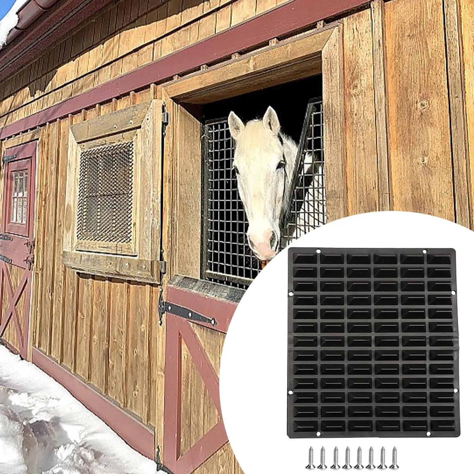 

Horse Scratching Post Pad Bovine Scratcher Panel for Horse Stable Stall