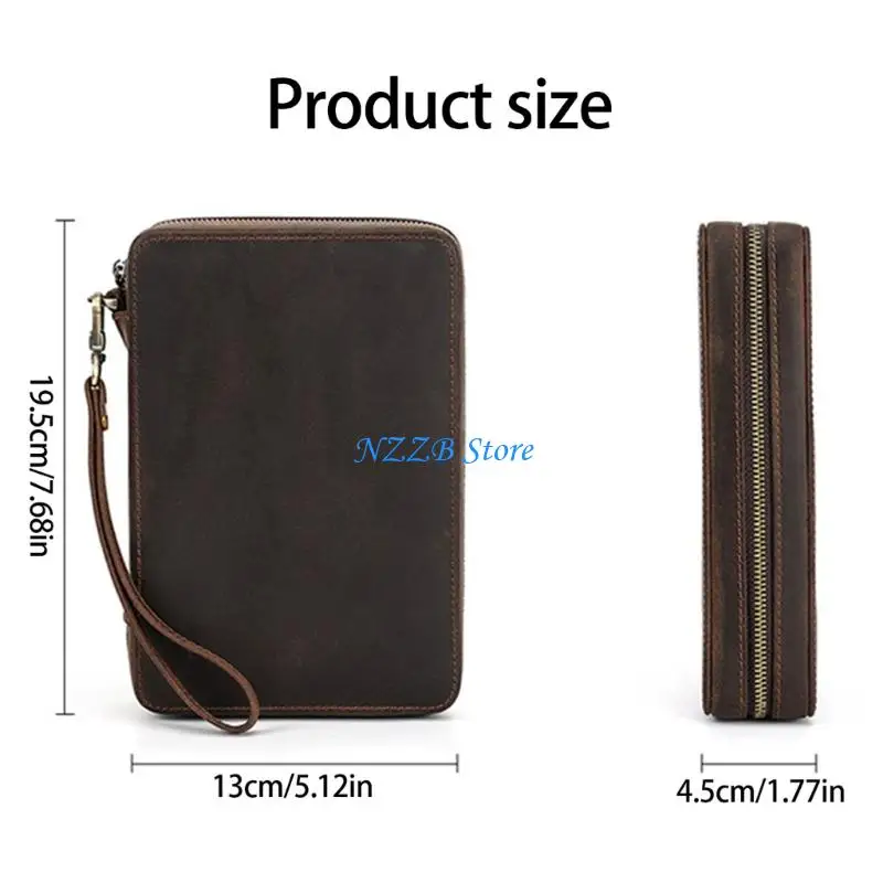 T21F Elegant Watch Band Organizers Protects 12 Straps PU Leather Case with Most Brands Compact Size for Bags or Luggage