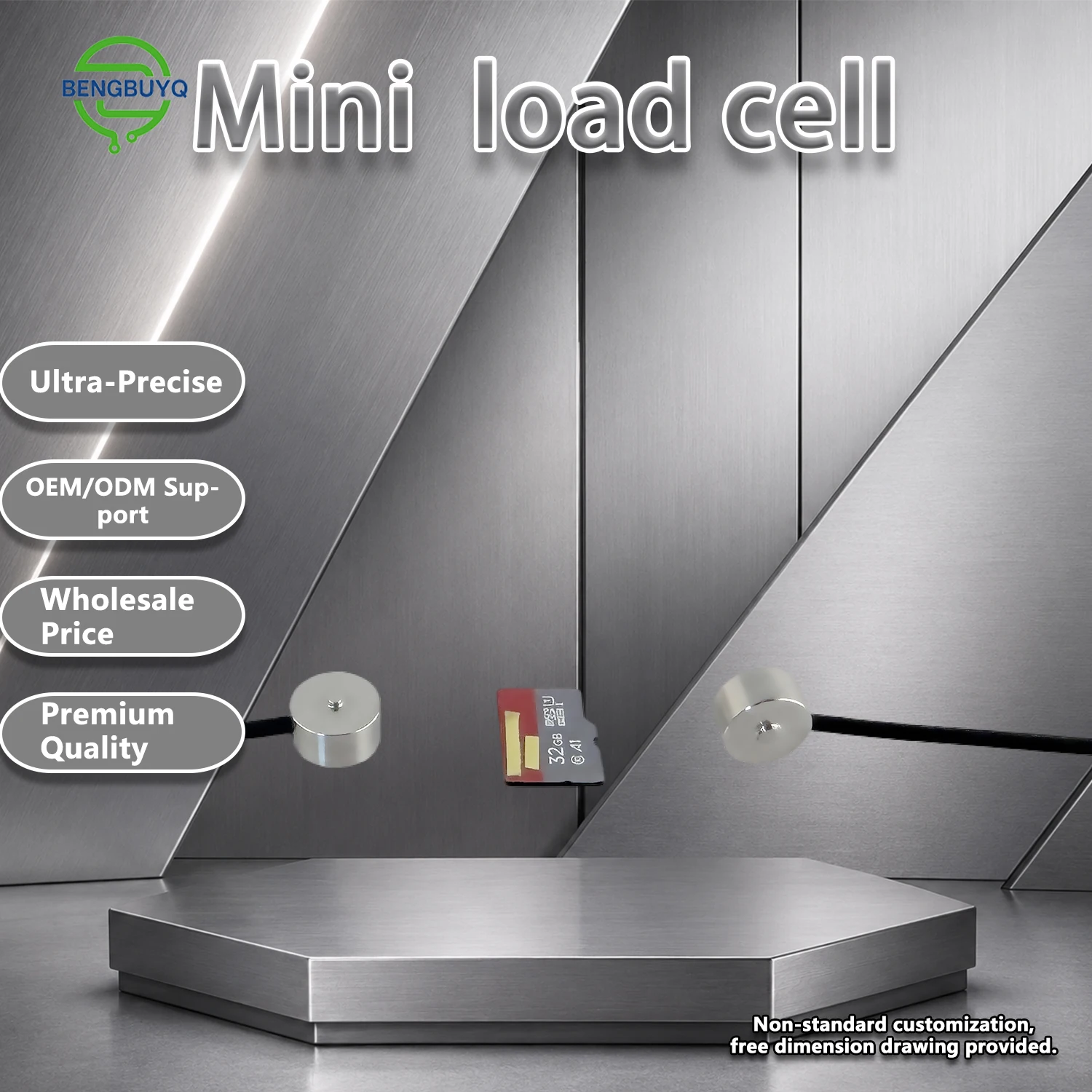 Micro Load Cell 5kg 10kg 20kg 30kg 50kg Miniature Compression Pressure Sensor Stainless Steel Force Transducer 10mm
