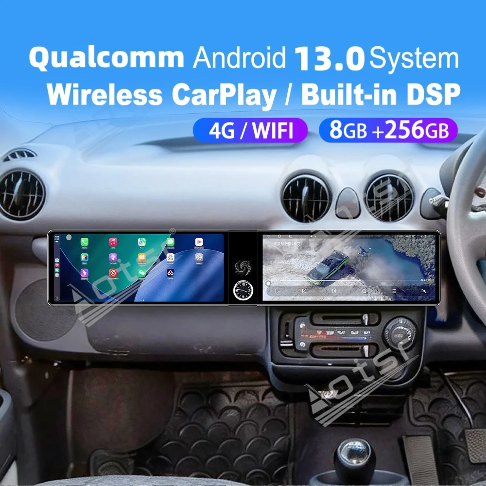 

12,3-дюймовая автомобильная магнитола Qualcomm для Hyundai Santro 2006-2015, 2K IPS, беспроводной CarPlay, Android 13, GPS-навигация, 4G WiFi, DSP, OEM