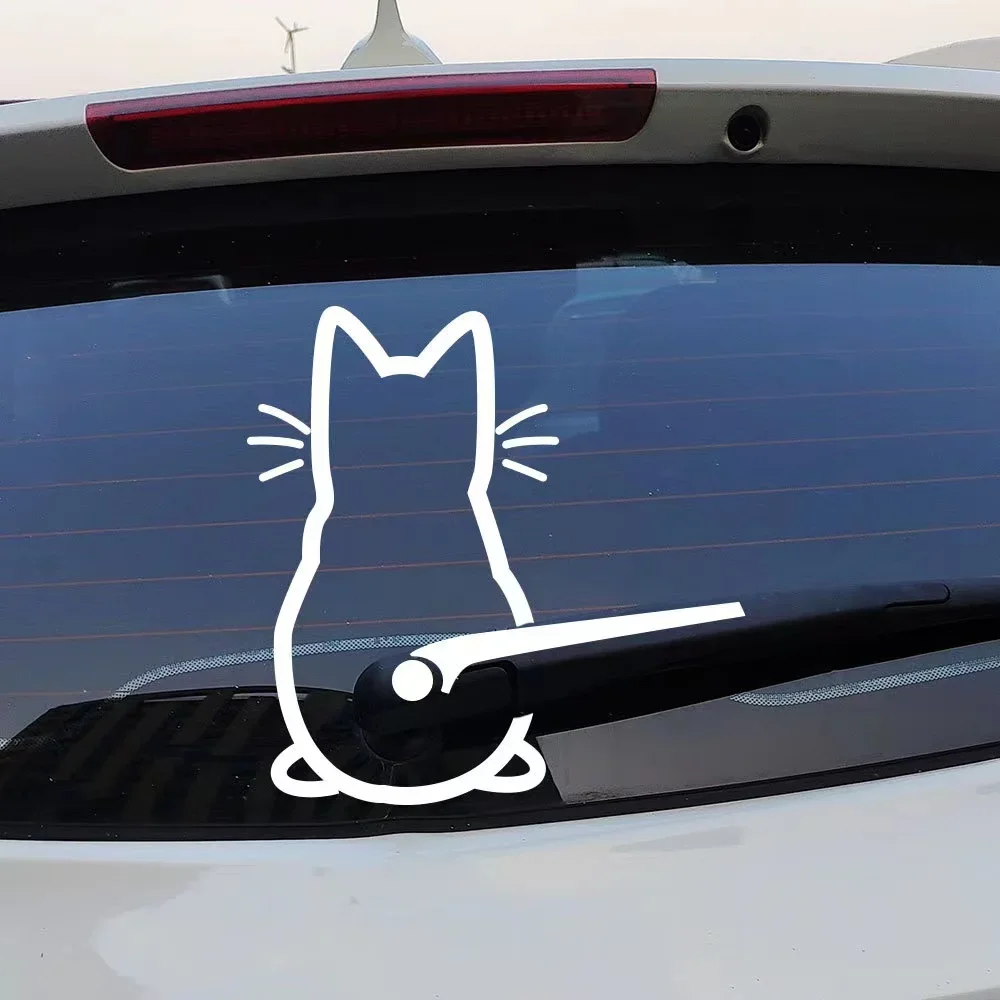 Adorable Reflective Cute Cat Window Decal-Universally Fits All Car Models Stylish and Practical Decorative Sticker for Your Car