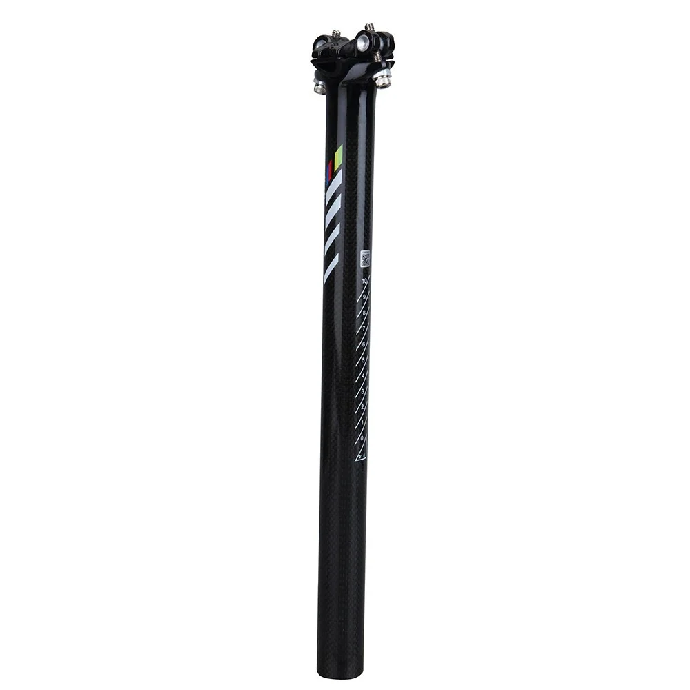 BALUGOE-Full Carbon Seatpost for MTB, Road Bike Seat Post, 3K Glossy Bicycle Parts, 27.2mm, 30.8mm x 350mm, 400mm