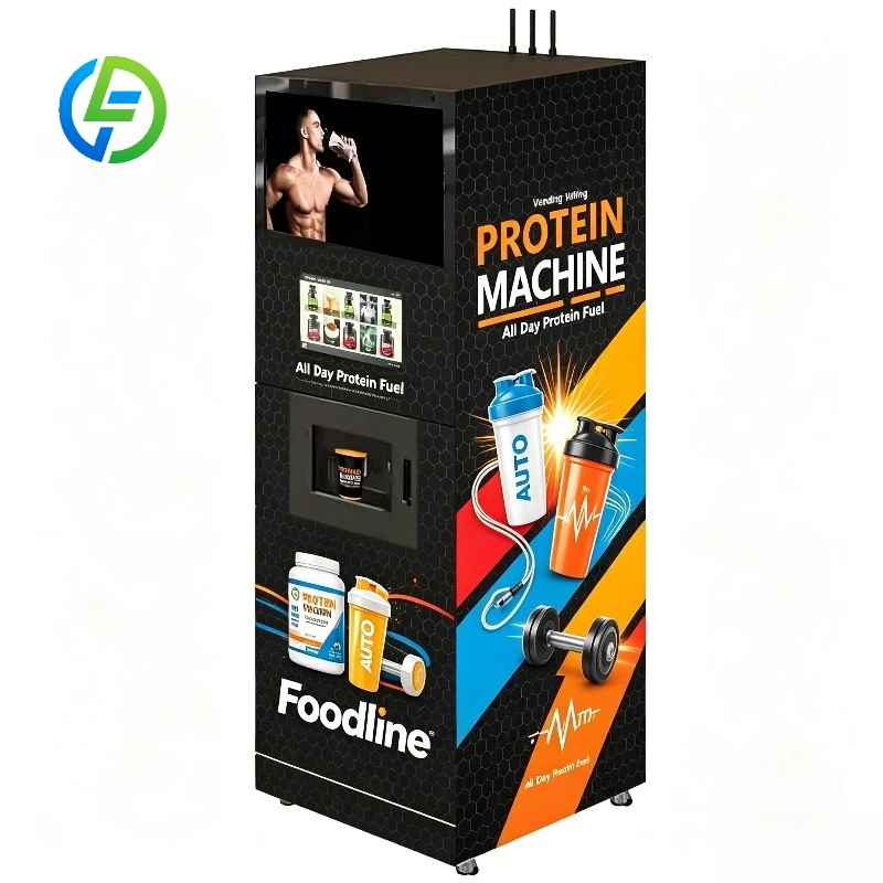 FL Fitness Center Whey Protein Vending Machine SDK LED Touchscreen Cloud-Based Management-Fast Mixing Automatic Shake Dispenser
