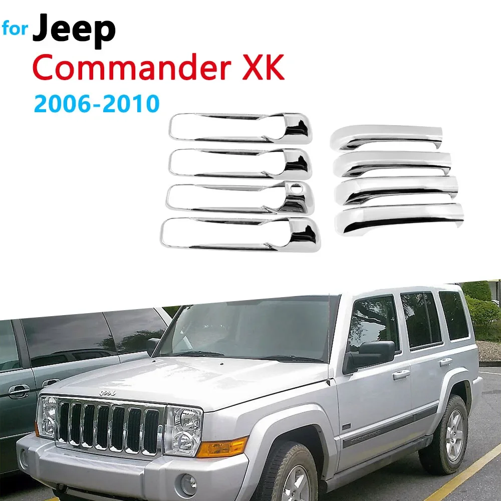 

Chrome Door Handle Cover For Jeep Commander XK 2006 2007 2008 2009 2010 Auto Exterior Styling Stickers Parts Car Accessories