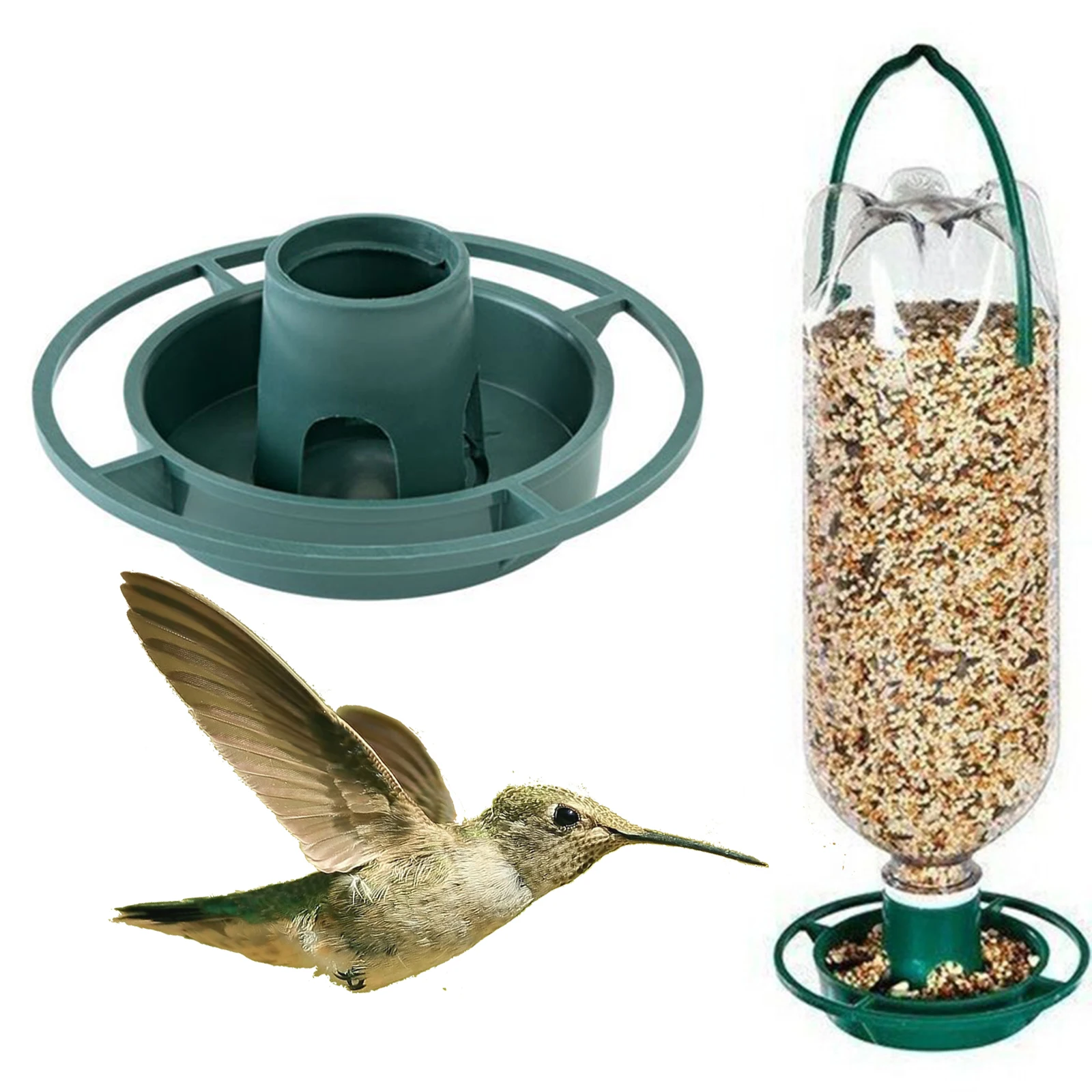 Automatic Bird Feeder Bottle Feeding Tools Bird Water Bowl for Patio Hummingbird Outdoors Garden Balcony Hanging Feeding Tray