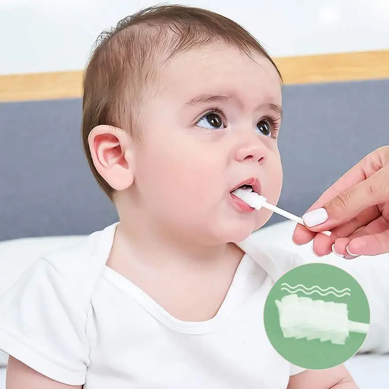 Baby Tongue Cleaner Hygienic Baby Toothbrush Toddler Toothbrush Clean Skin-Friendly Gauze Toothbrush Individual Packaging For