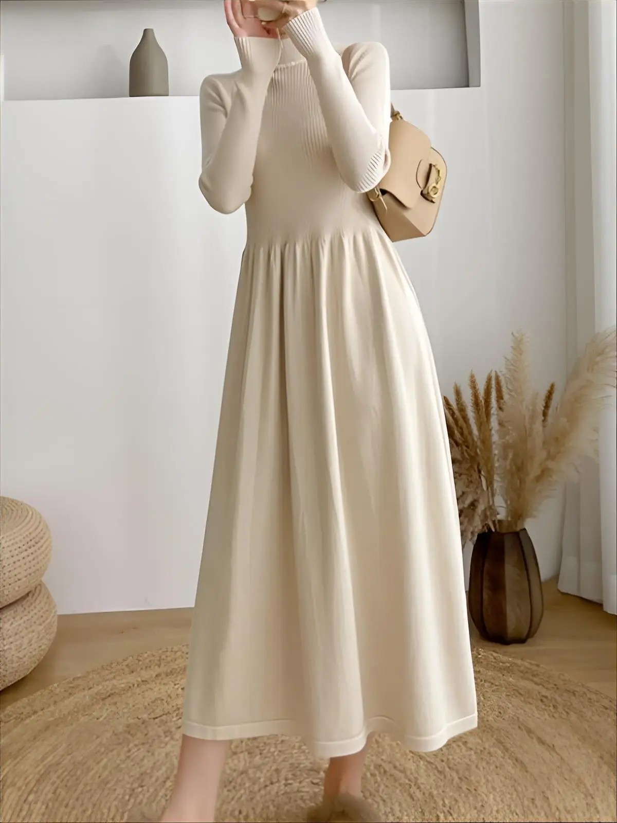 

Knee Length Pullovers Blue Sweaters Jumpers Women Pocket Flaps Regular Life Japanese Style Dancers Knitshirts Chunky Fashionable