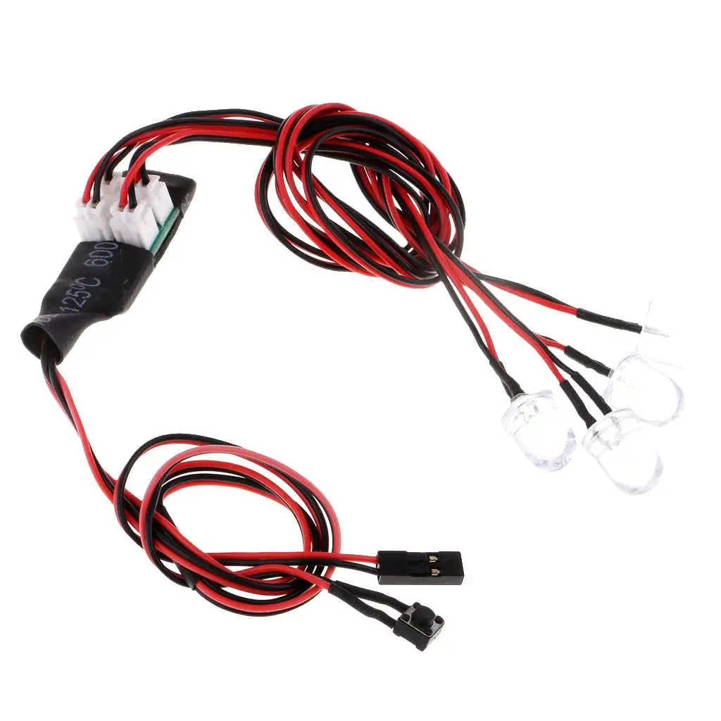 RC Car LED Headlights Plastic Light Kit Model Car Lamp with Red and White Leds for 1/10 Drift Offroad