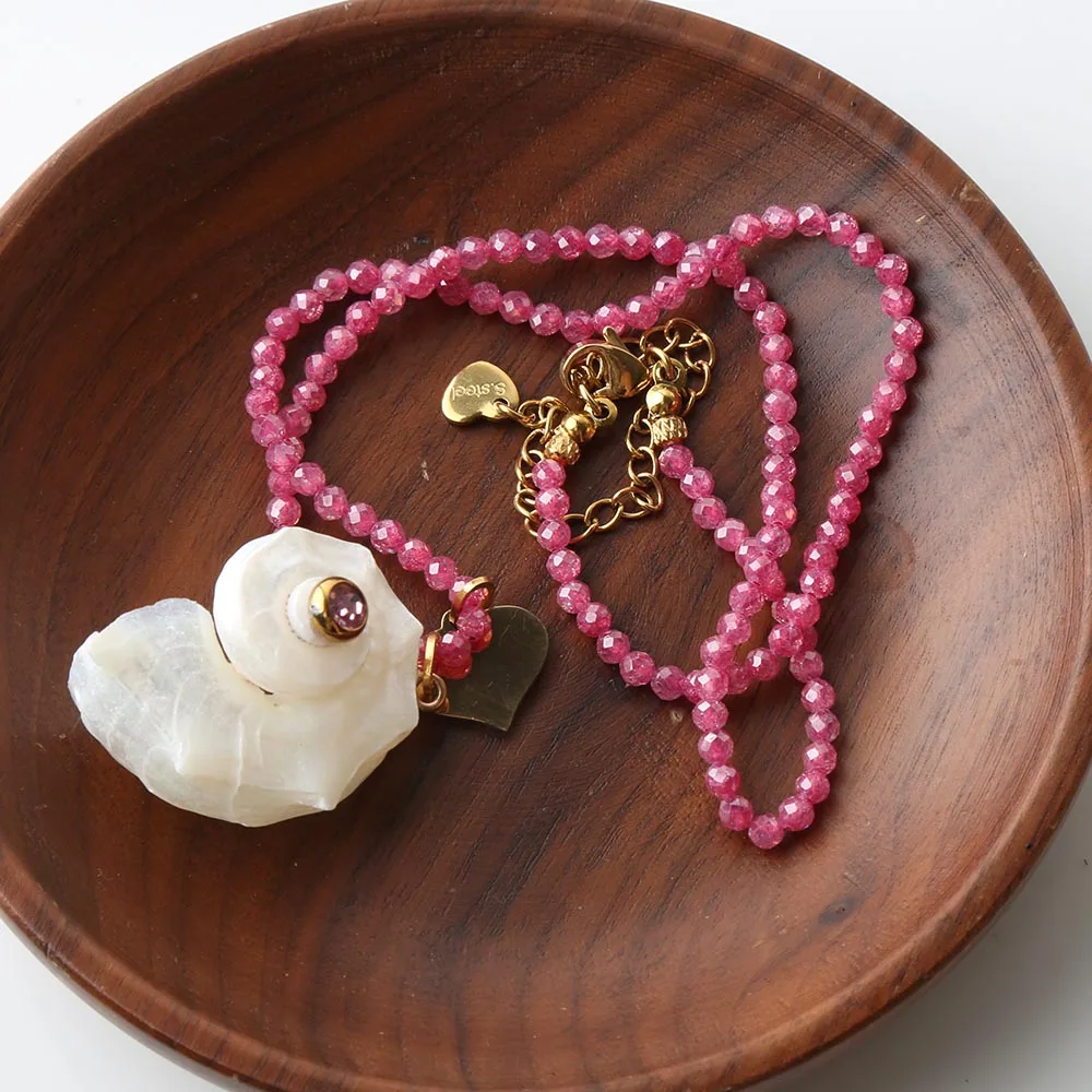 Elegant and sweet faceted zircon, eye-catching summer fashion, natural stone beaded necklace, perfect for everyday wear