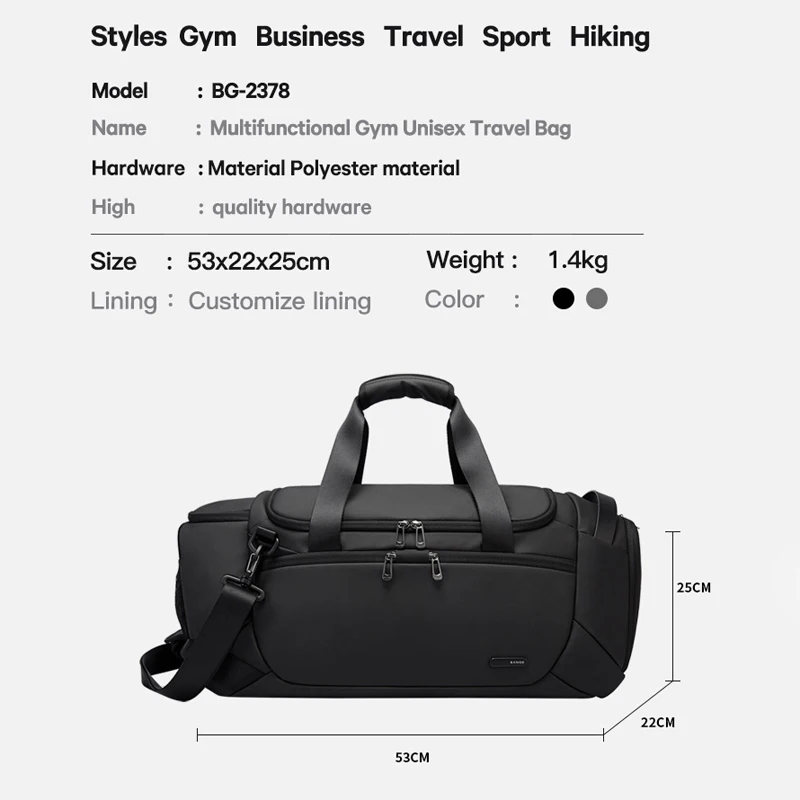 Sports Bags Men Gym Bags For Fitness Training Outdoor Travel Sport Bag Multifunction Dry Wet Separation Bags Sac De Travel Bag