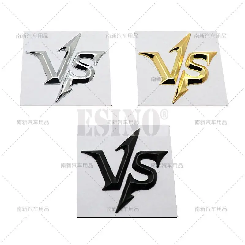 

Car Styling 3D VS Versus Metal Zinc Alloy RearTrunk Fender Adhesive Badge Body Tailgate Displaceme Decorative Emblem