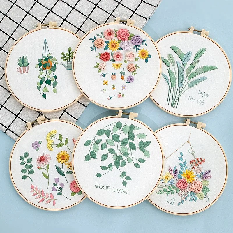 Embroidery Kit for Beginners and Embroidery Enthusiasts - Includes Floral Landscape with Thread Needles Summer Craft DIY Tool