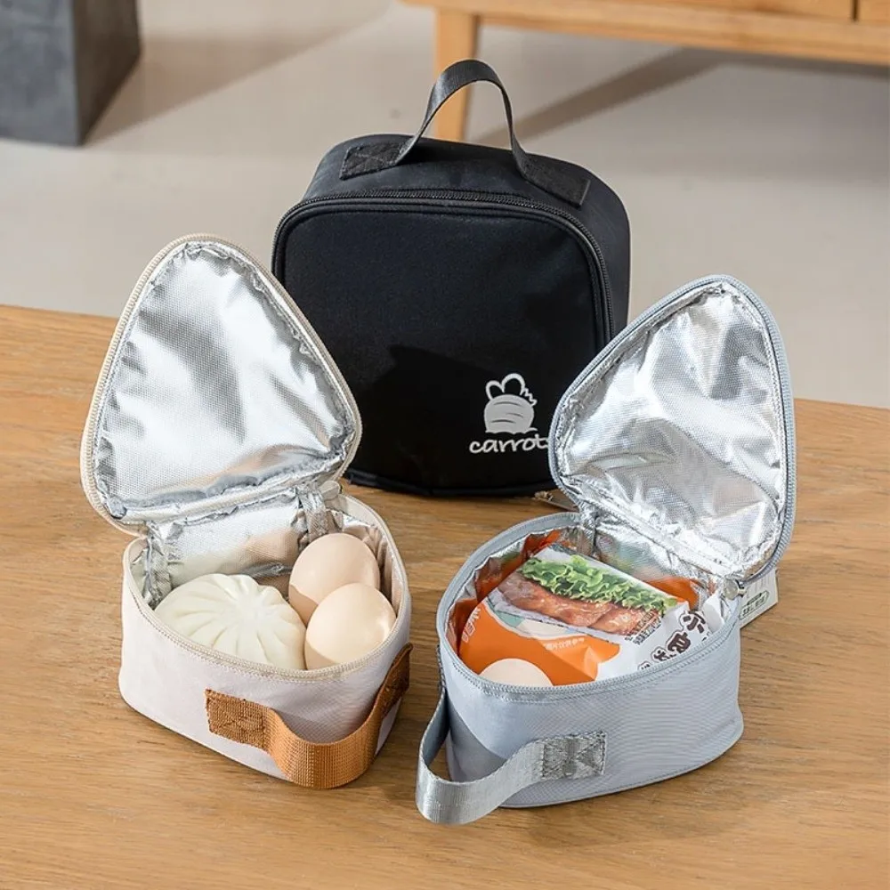 Mini Breakfast Bag Waterproof Material Thickened Design Insulated Lunch Bag Handheld Style Triangular Shape Lunch Carry Bags