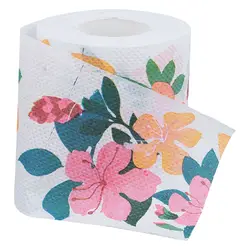 1-rol kleurrijk bedrukt rolpapier Toiletpapier Prachtig zakdoekpapier met bloemen bedrukt schattig meisje draagbaar toiletpapier