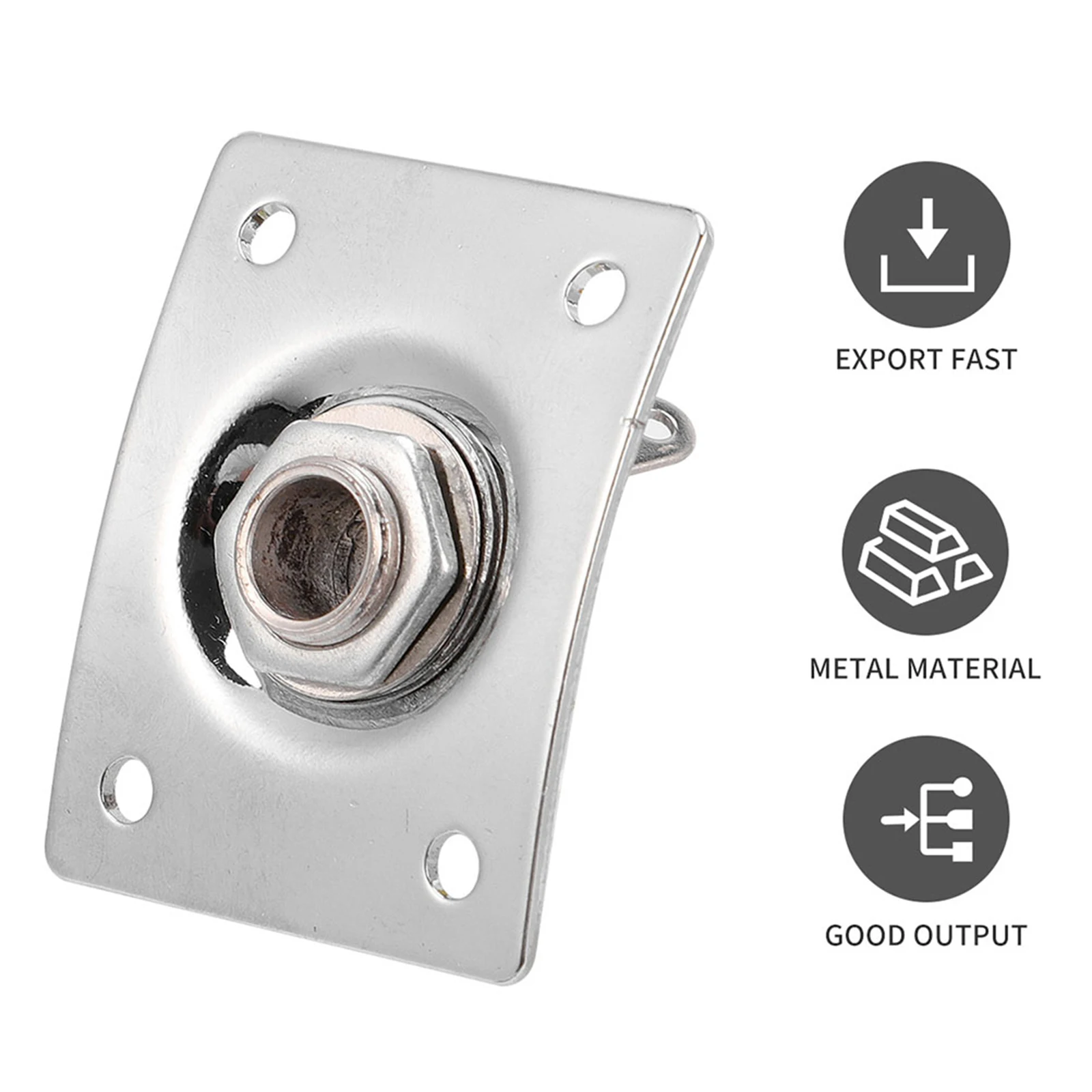 

Electric Guitar Jack Socket Plate Silver Stainless Steel Fittings for Input Output Guitars Accessories Durable Smooth